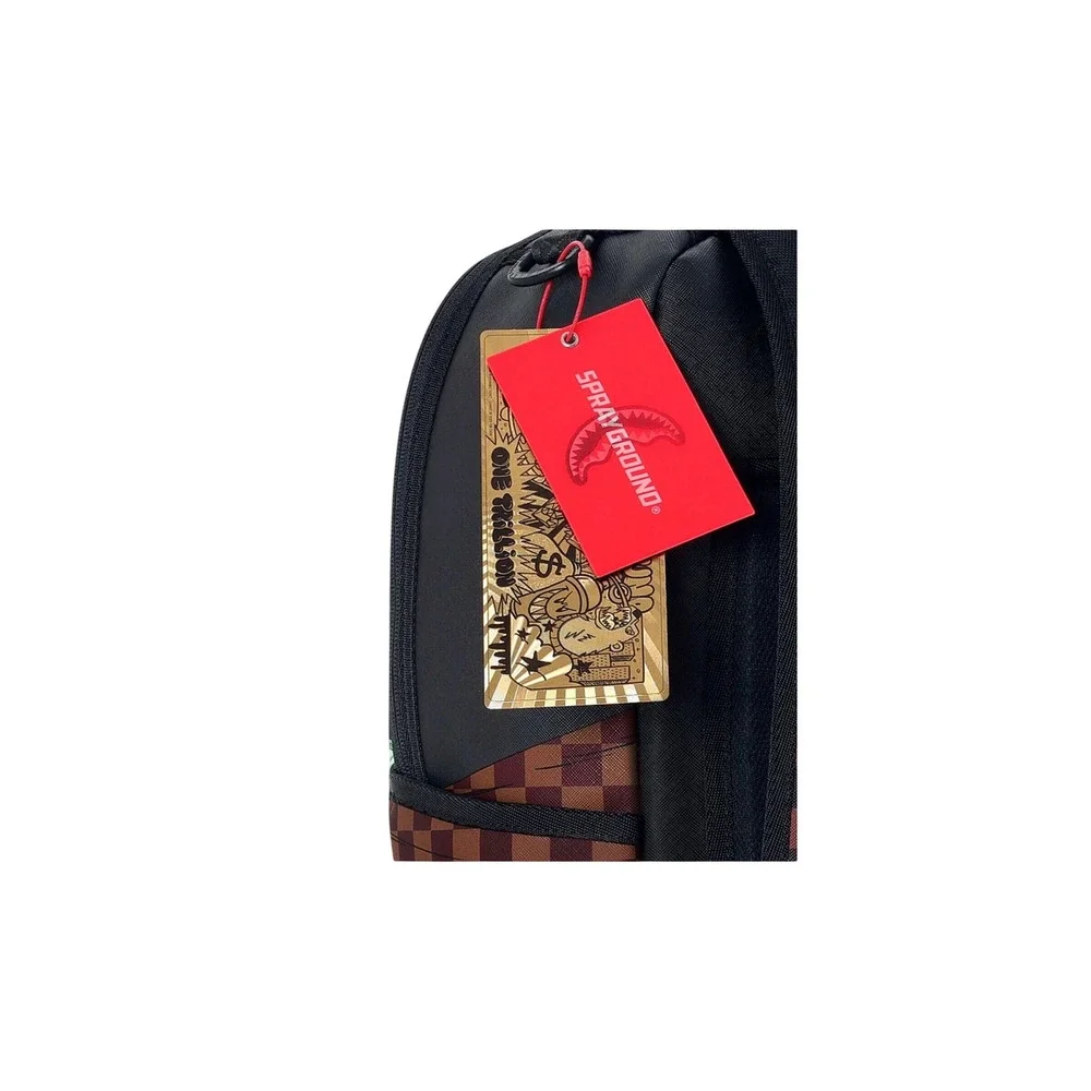 Sprayground Diablo O Sleep Bear Limited Ed Backpack Black Brown Checkered